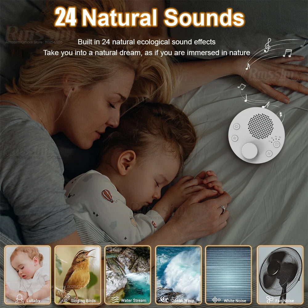 Baby White Noise Machine Timed Shutdown Sleep Machine Portable Baby Sleep Sound Player Night Light Timer Noise Player Peaceful Pleasures Health and Wellness