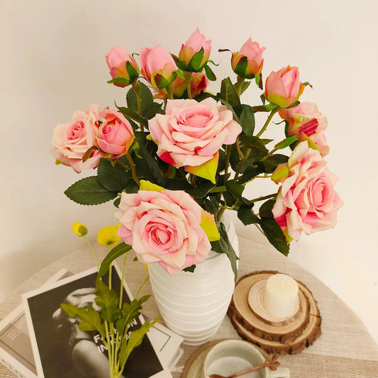 Artificial Silk Rose Bouquet | Wedding & Home Décor – 1/5 Pcs Artificial Silk Roses Peaceful Pleasures Health and Wellness