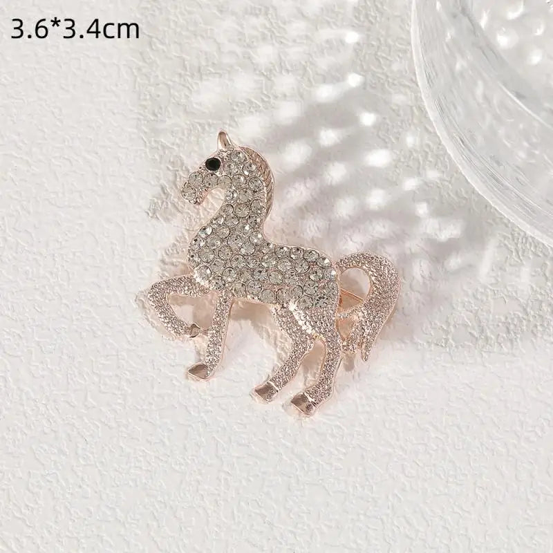 Enamel Horse Brooch | Vintage Zodiac Lapel Pin for Men & Women