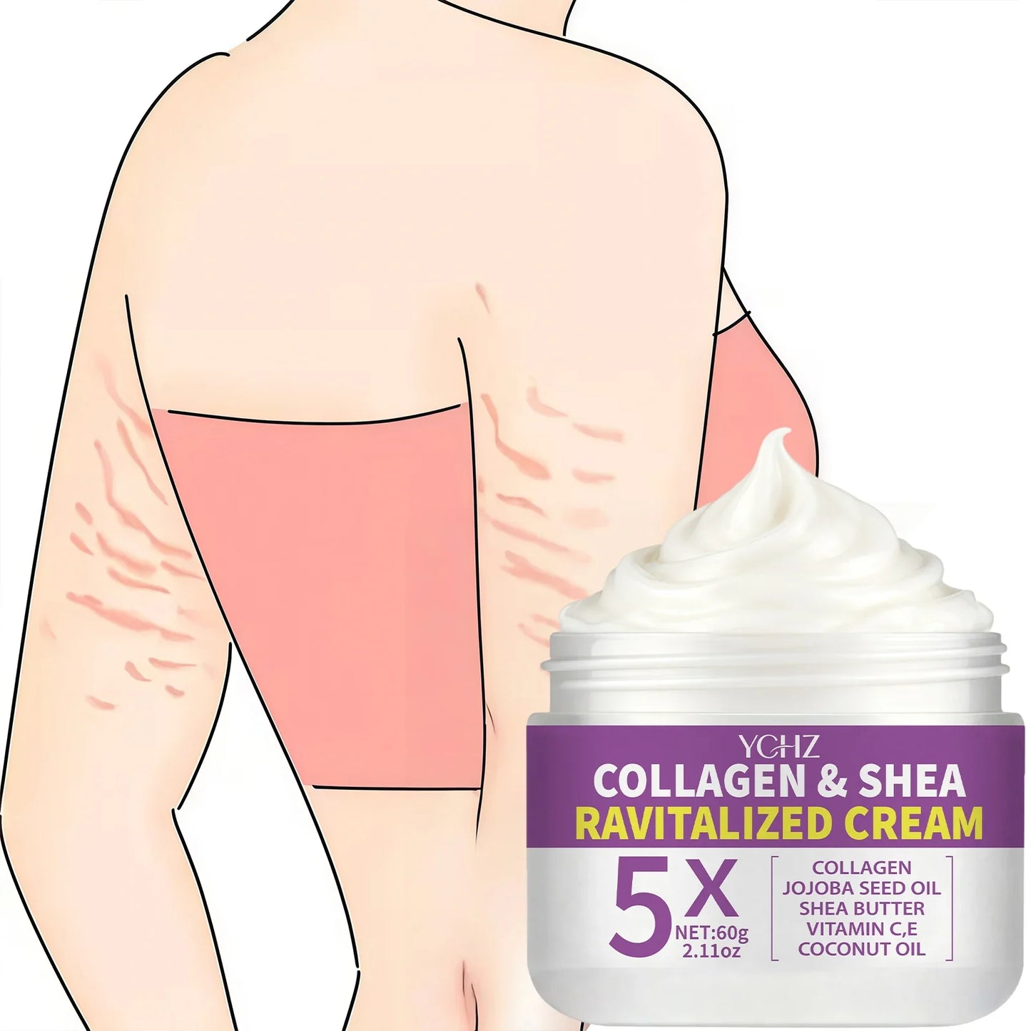 Collagen Firming Cream | Jojoba Oil, Vitamin C & E, Coconut Oil