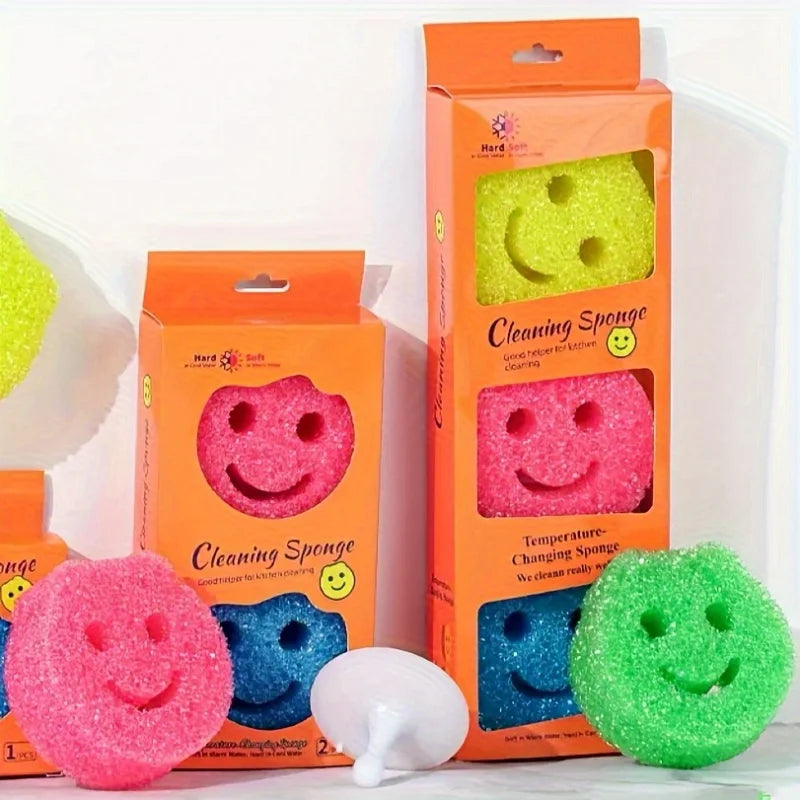 3 Pieces in a Color Box, Random Colors, Imitation Loofah Sponge for Washing Dishes, Kitchen Cleaning Brush, Pot and Dish Scrubber, Double-Sided Thickened Scouring Pad Sponge Block, Household Kitchen Cleaning Supplies Peaceful Pleasures Health and Wellness