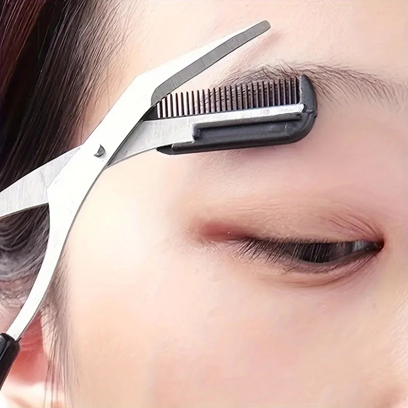 Stainless Steel Eyebrow Trimming Scissors With Comb, Safe Eyebrow Trimming Makeup Tool, Precise Creation Of Perfect Eyebrow Shap Peaceful Pleasures Health and Wellness