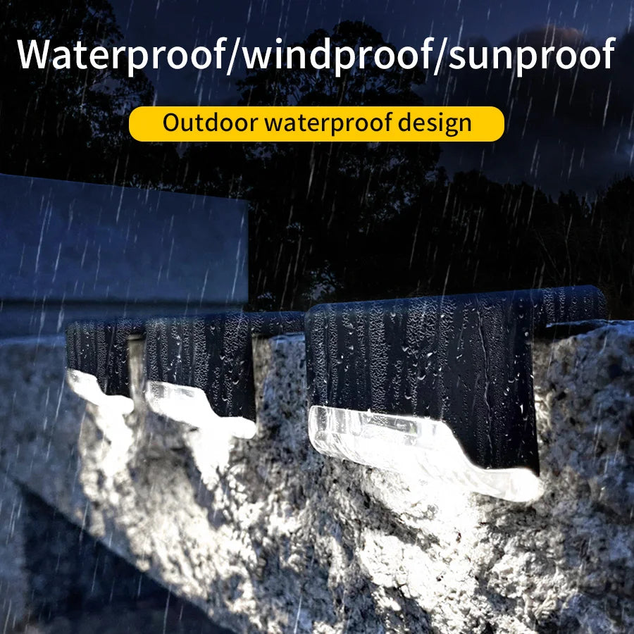Solar Stairs Light Outdoor Waterproof Solar Powered Garden Lamps for Railing Deck Step Yard Patio Pathway Fence Light Peaceful Pleasures Health and Wellness