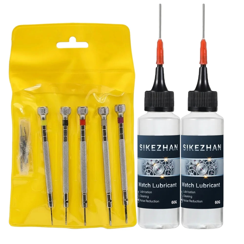 Watch Repair Tool Kit & Mechanical Watch Lubricant Oil Set