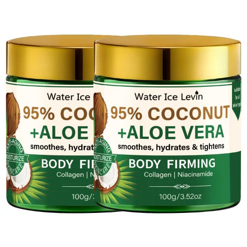 Coconut Aloe Vera Body Moisturizer – Collagen & Niacinamide Body Moisturizer Cream Peaceful Pleasures Health and Wellness green 100g