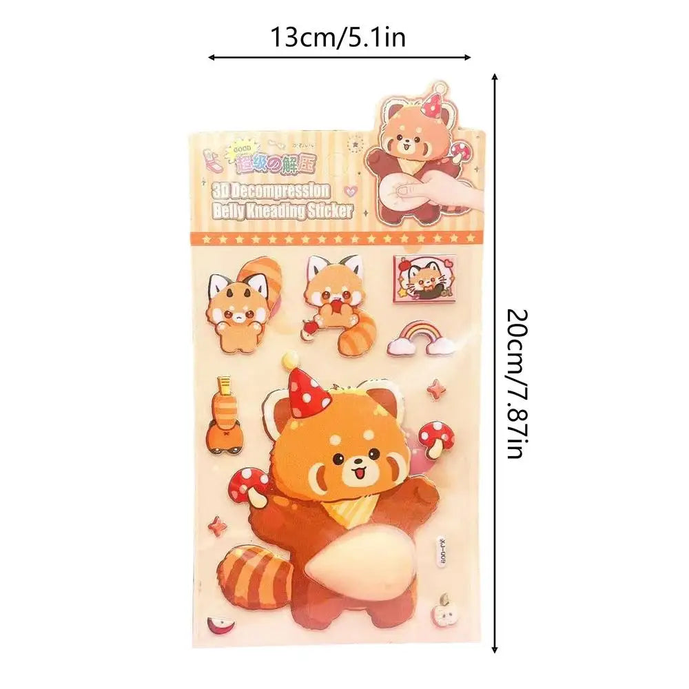 3D Squishy Cartoon Animal Stickers – Cute Kids Gift Sheet