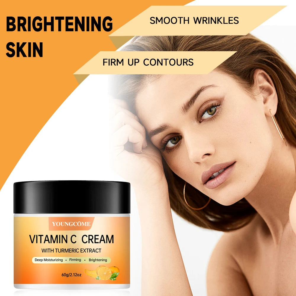 Turmeric + Vitamin C Brightening Face Cream – Anti-Aging Collagen Booster with Hyaluronic Acid Moisturizing Wrinkle Reduction Peaceful Pleasures Health and Wellness