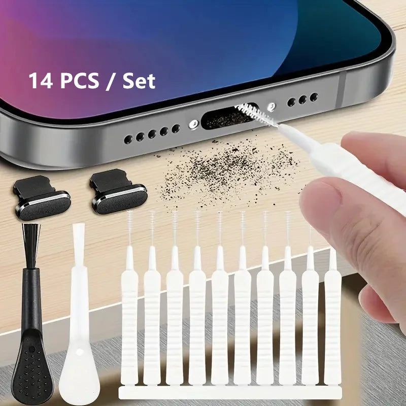 Phone Charging Port Dust Plug & Cleaning Kit – iPhone & Type-C