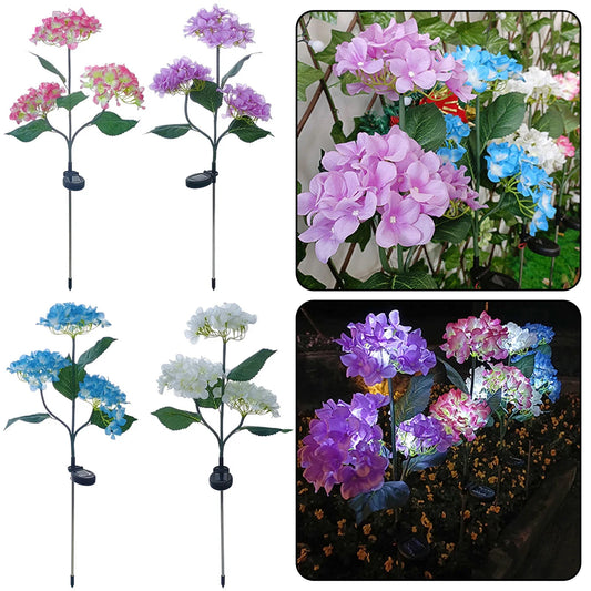 Solar Hydrangea Garden Pathway Lights – IP65 Waterproof Stake Solar Garden Stake Light Oasis Select Blue