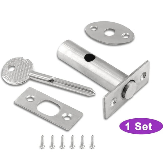 Invisible Mortise Door Lock with Key Fireproof Metal Pipe Well Lock Fire Door Escape Aisle Lock Furniture Hardware Accessories Peaceful Pleasures Health and Wellness Default Title