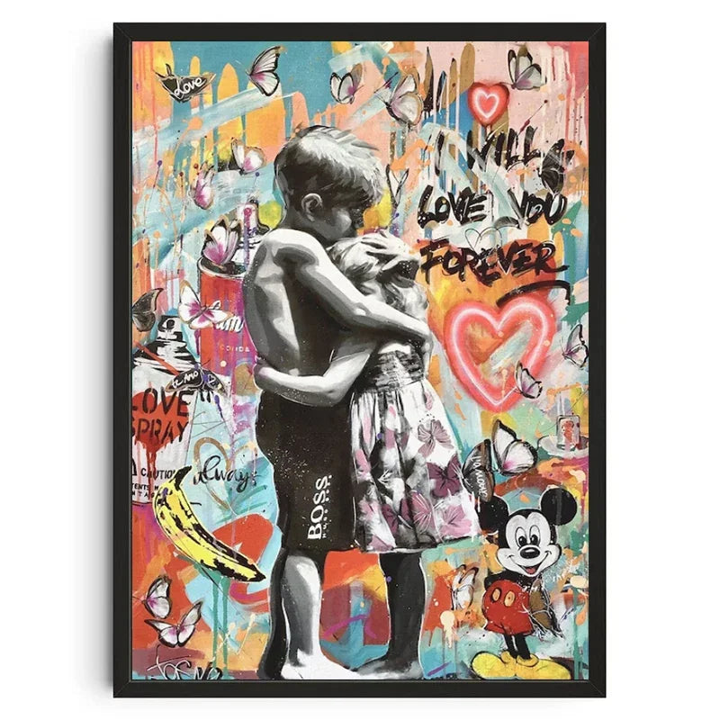 Banksy Graffiti Canvas Wall Art Print | Unframed Home Decor