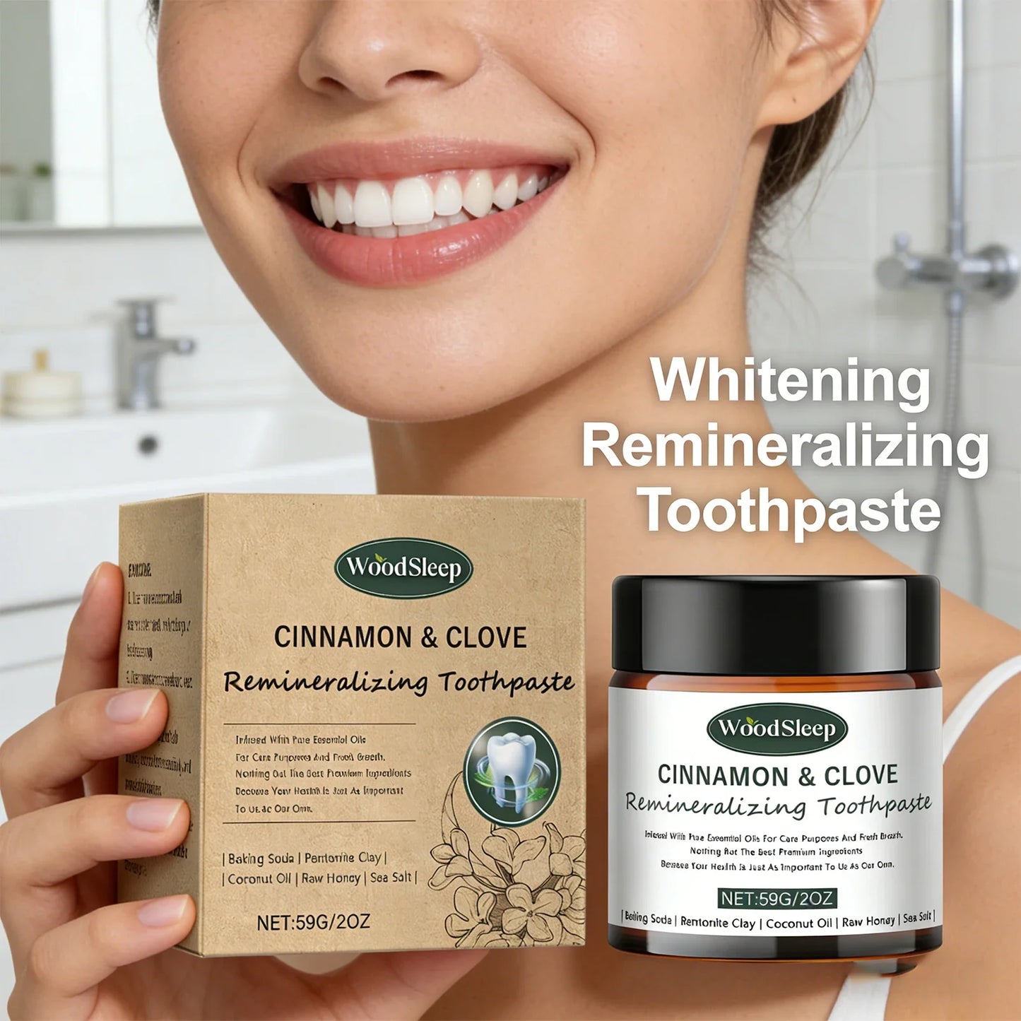 Natural Teeth Whitening Powder 59g – Remineralizing Stain Removal