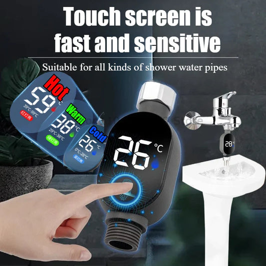 Digital LED Shower Thermometer – 0–99°C Water Temp Display Digital Shower Thermometer Oasis Select