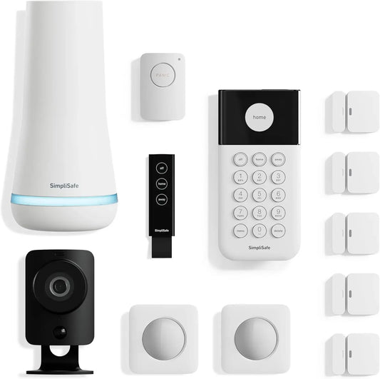 Wireless Home Security System with HD Camera - 12-Piece Set, Compatible with Alexa and Google Assistant Peaceful Pleasures Health and Wellness United States