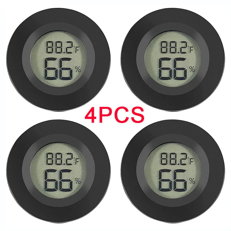 4-Pack LCD Digital Thermometer & Hygrometer | Indoor Temp Gauge