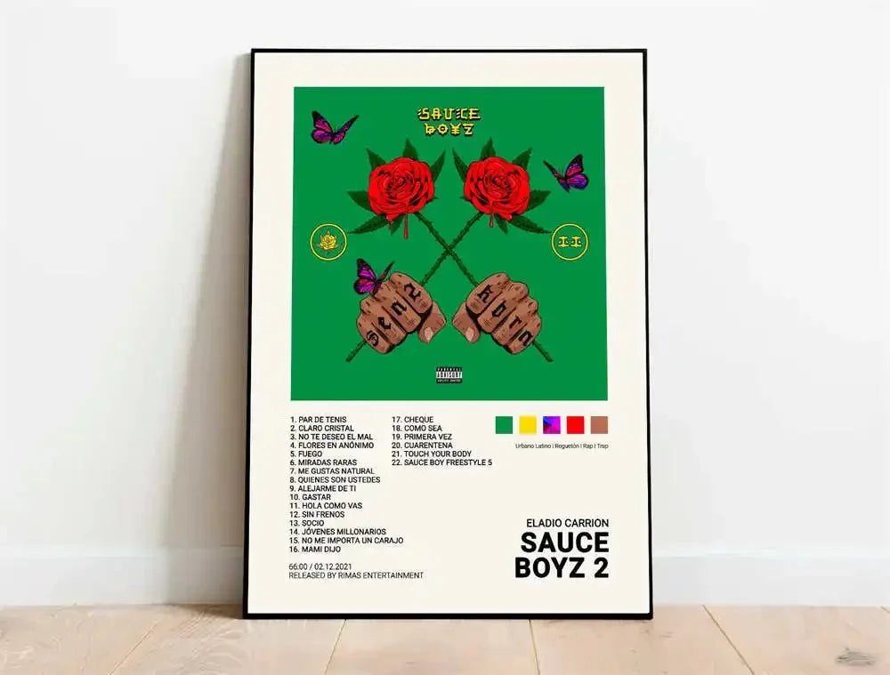 Latin Rapper Music Canvas Wall Art | Quevedo Feid Rauw Alejandro