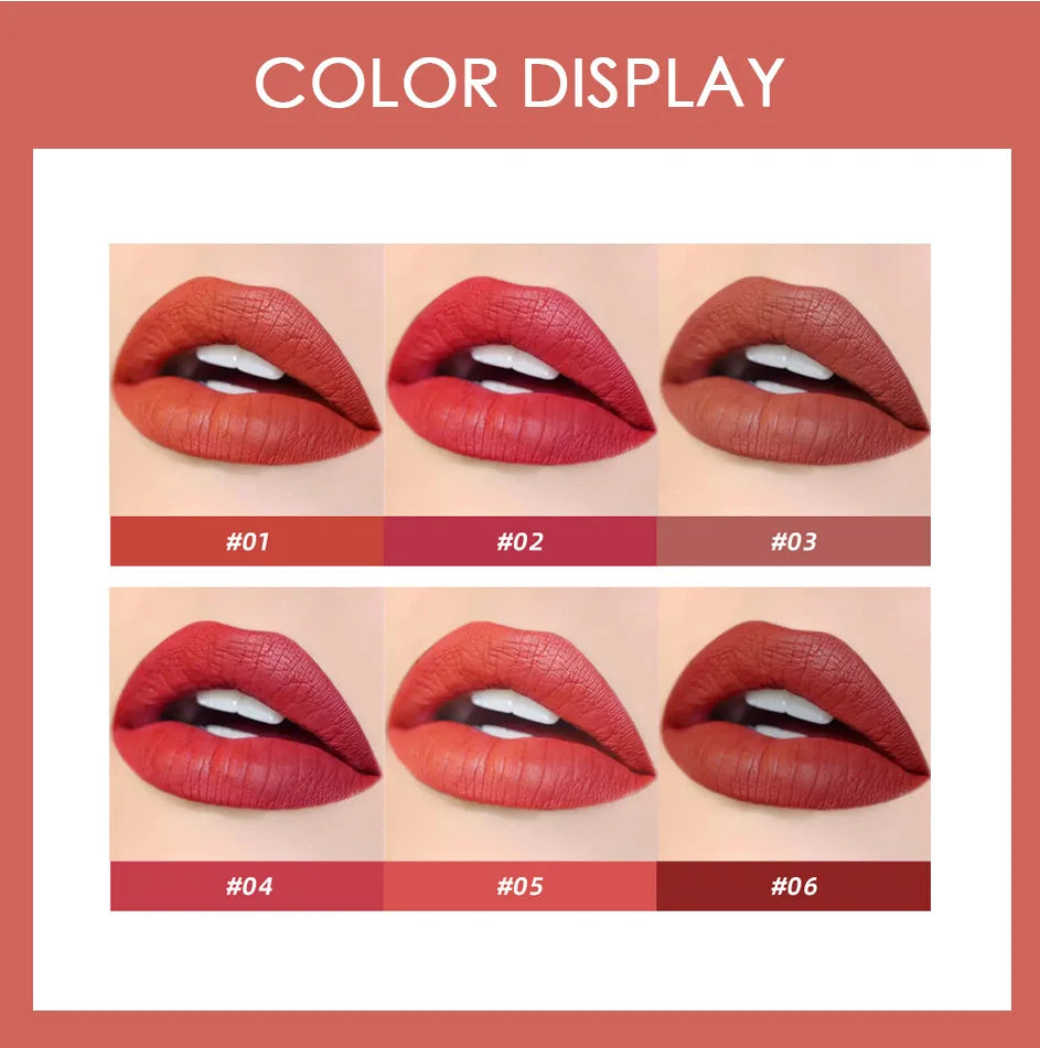 BVG Velvet Matte Lip Gloss – Waterproof & Moisturizing, 6 Shades