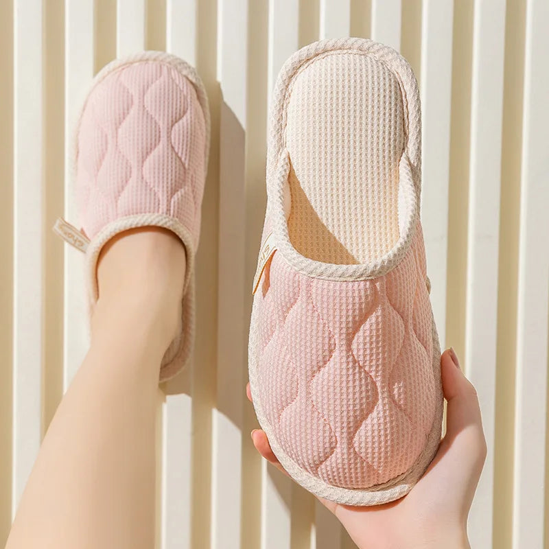 Women's Fuzzy Plush House Slippers | Soft Sole Indoor Slides