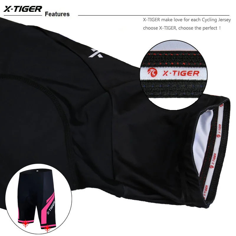 X-Tiger Women's MTB Cycling Shorts – 5D Padded Breathable Lycra