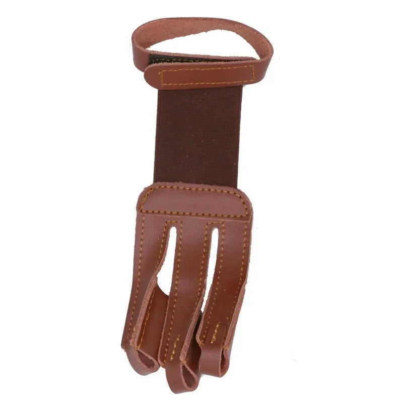 Archery Finger Guard Cowhide Three Glove Shooting Protection Wear