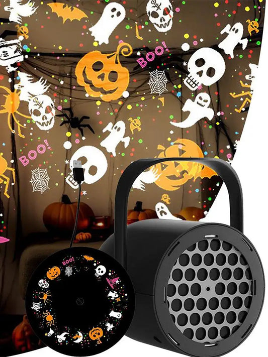 16 image Halloween Projector Lamp 5W USB HD Ghost Animation Projector Lamp Outdoor Waterproof Courtyard Party Decoration Peaceful Pleasures Health and Wellness