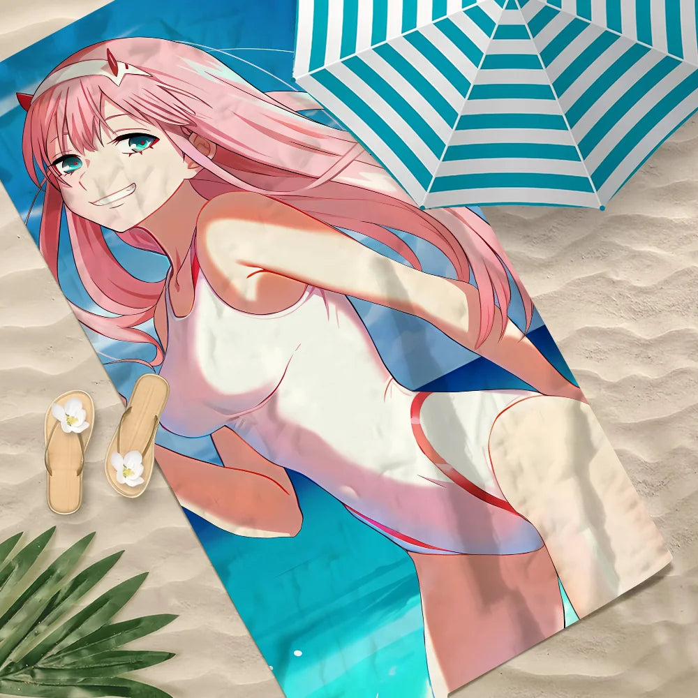 Darling in the FranXX Zero Two Anime Beach Towel | Quick Dry Anime Beach Towel Peaceful Pleasures Health and Wellness