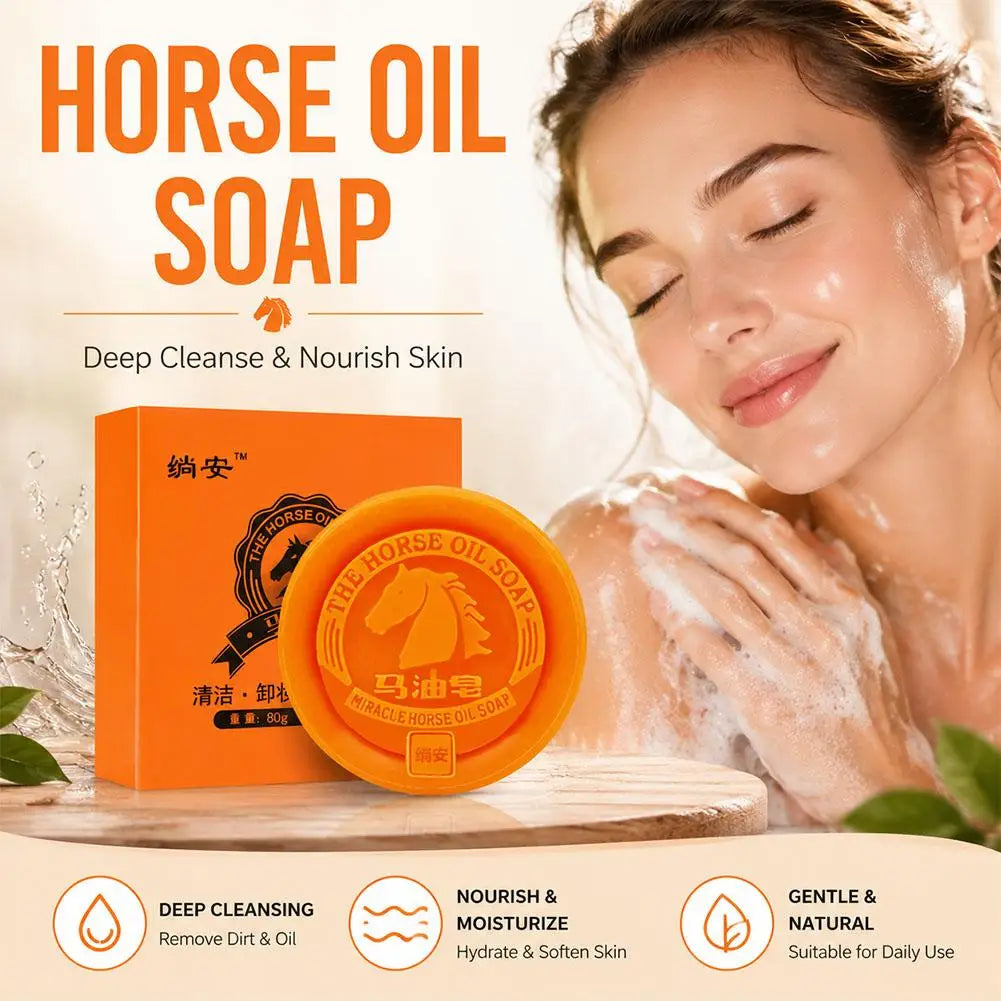 Horse oil soap For Face Facial and Body Moisturizing Cleansing Handmade Soap Bar Peaceful Pleasures Health and Wellness