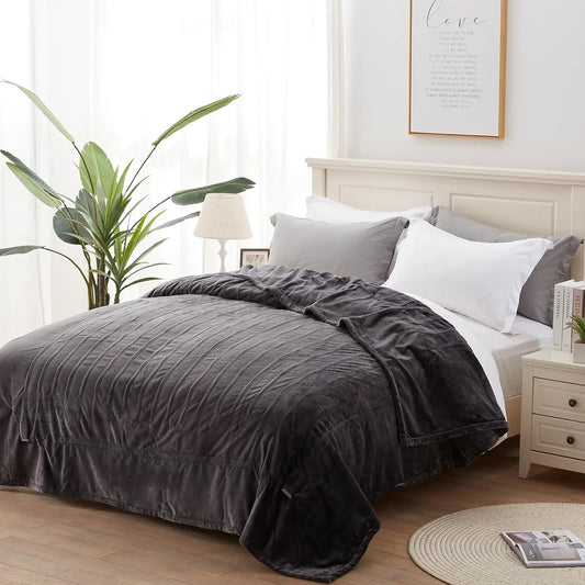 Queen Electric Heated Blanket 84x90" – 10 Levels, ETL/FCC, Charcoal Peaceful Pleasures Health and Wellness United States