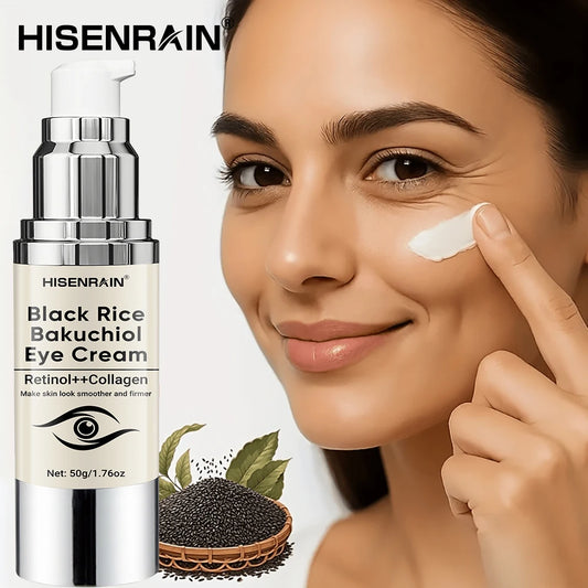 HISENRAIN Black Rice Anti-Aging Eye Cream Moisturizing Hydrating Anti-Aging Reduces Dark Circles Fine Lines Puffy Eyes. Peaceful Pleasures Health and Wellness