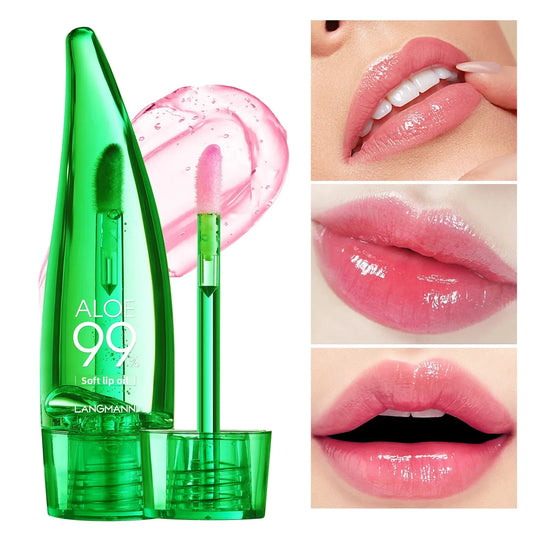 Aloe Vera Color-Changing Lip Gloss Oil – Strawberry Flavor Lip Gloss Oil Oasis Select