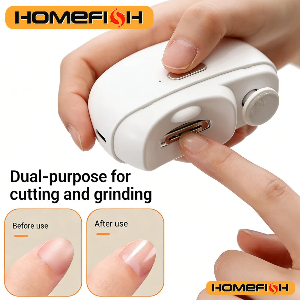 Electric Nail Clipper Grinding and Polishing with Light Automatic Nail Trimmer Rechargeable Nail Cutter Manicure for Baby Adult Peaceful Pleasures Health and Wellness