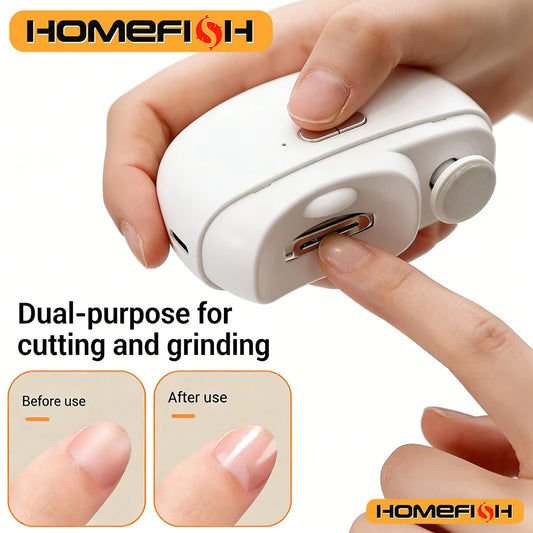 Electric Nail Clipper Grinding and Polishing with Light Automatic Nail Trimmer Rechargeable Nail Cutter Manicure for Baby Adult Peaceful Pleasures Health and Wellness