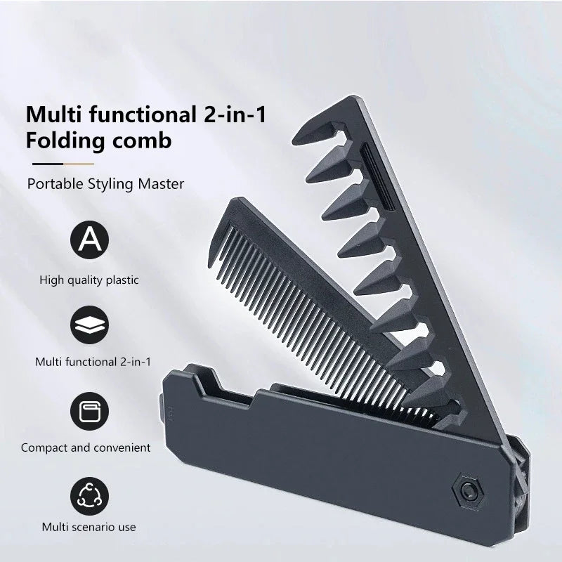 Multifuncional Pocket Folding Combs Plastic Wide Tooth Oil Head Comb Beard Combing Barber Hair Clipper Comb Salon Styling Tools Peaceful Pleasures Health and Wellness