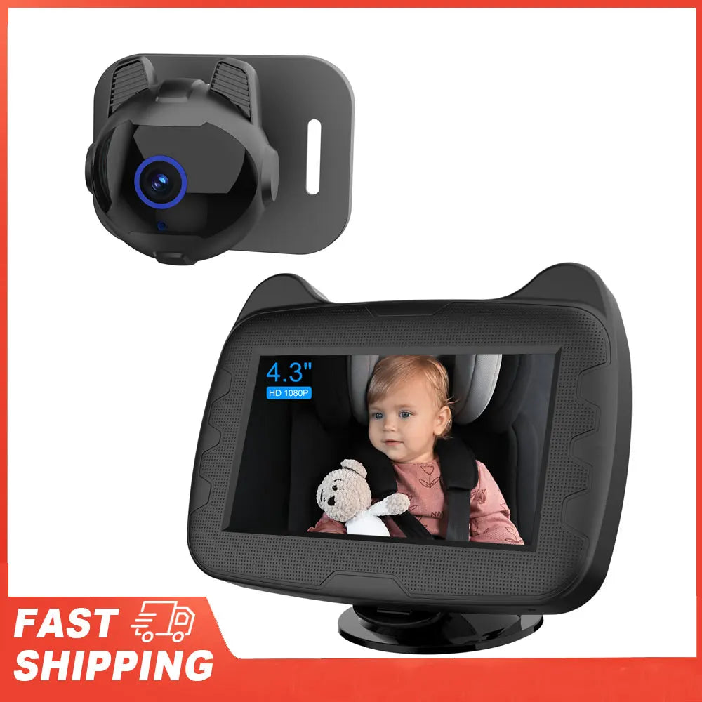 Baby Car Mirror 4 3 Night Vision Function Display 1080P Safety Seat