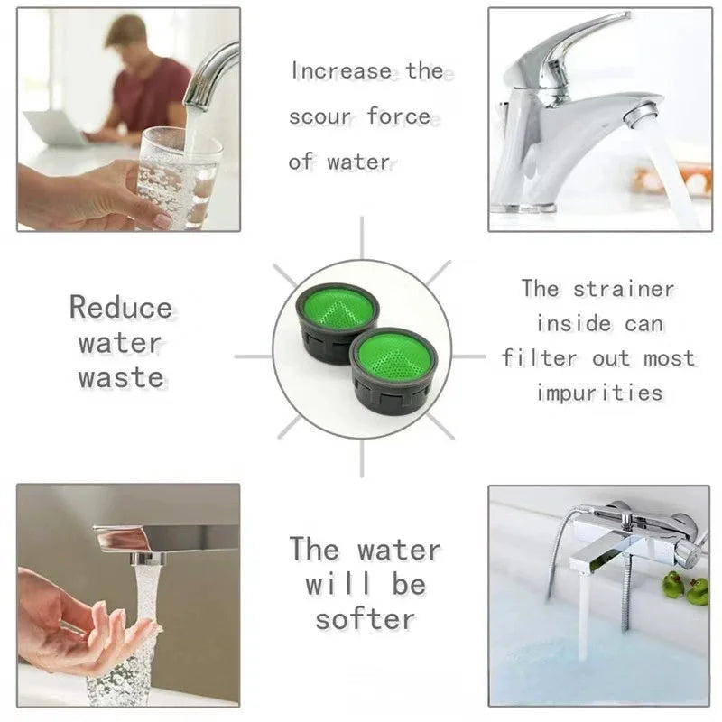 2-Pack Water-Saving Faucet Aerator Chrome Tap Filter Nozzle