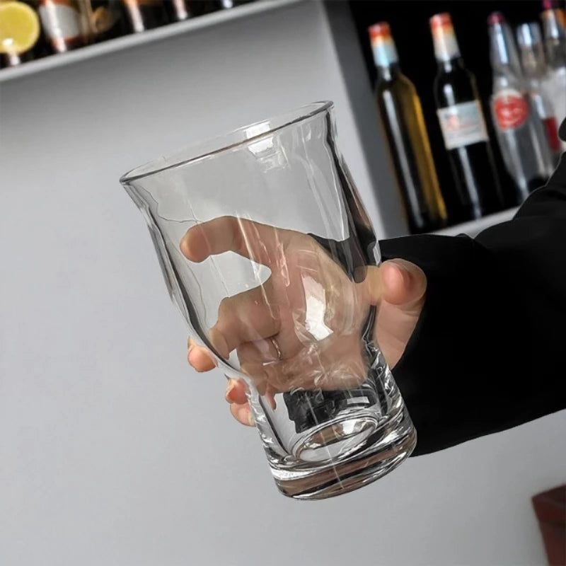 Large Wide-Mouth Glass Cup | Iced Coffee, Beer & Juice Glass Drinkware Peaceful Pleasures Health and Wellness
