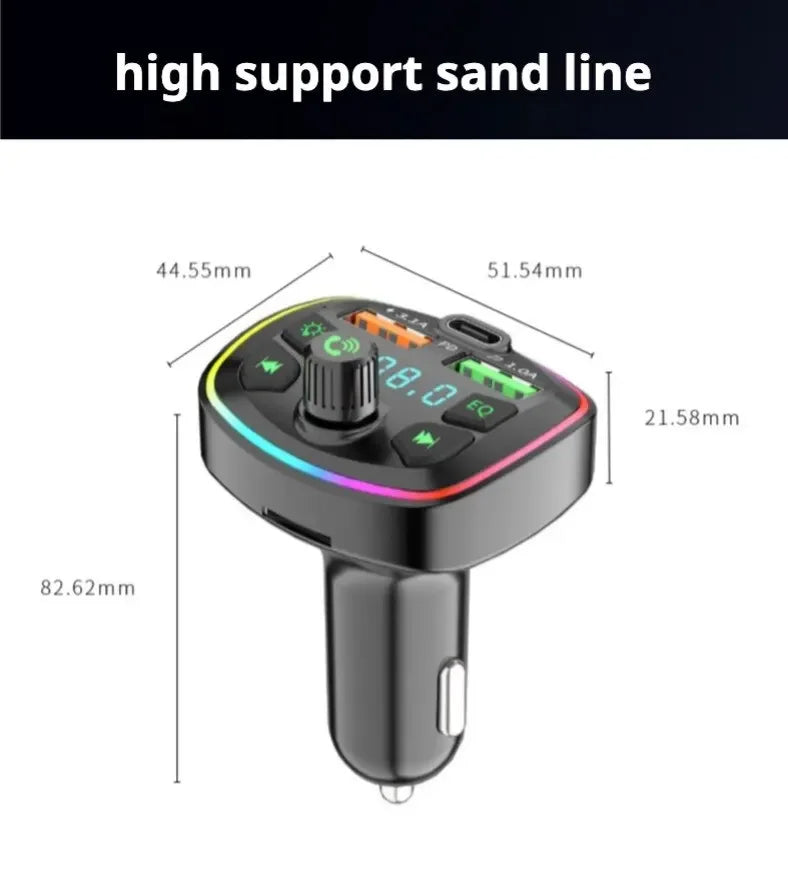 Car Bluetooth 5.0 FM Transmitter | Dual USB Fast Charging & MP3