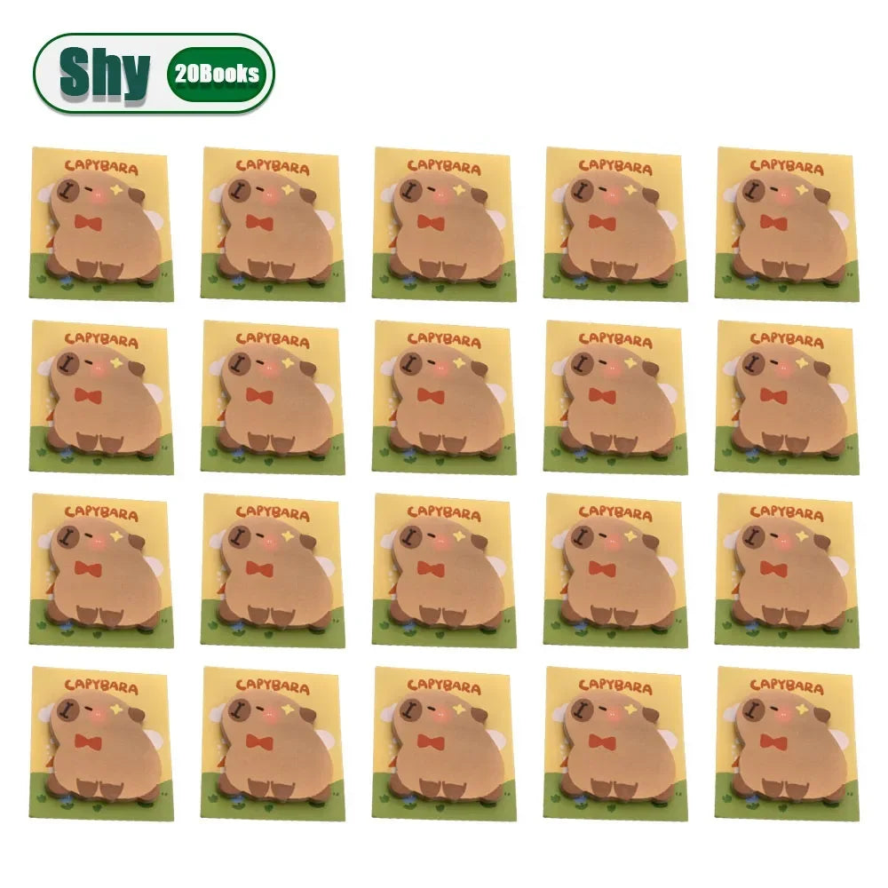 Cute Capybara & Dolphin Sticky Notes – 30 Sheet Memo Pads