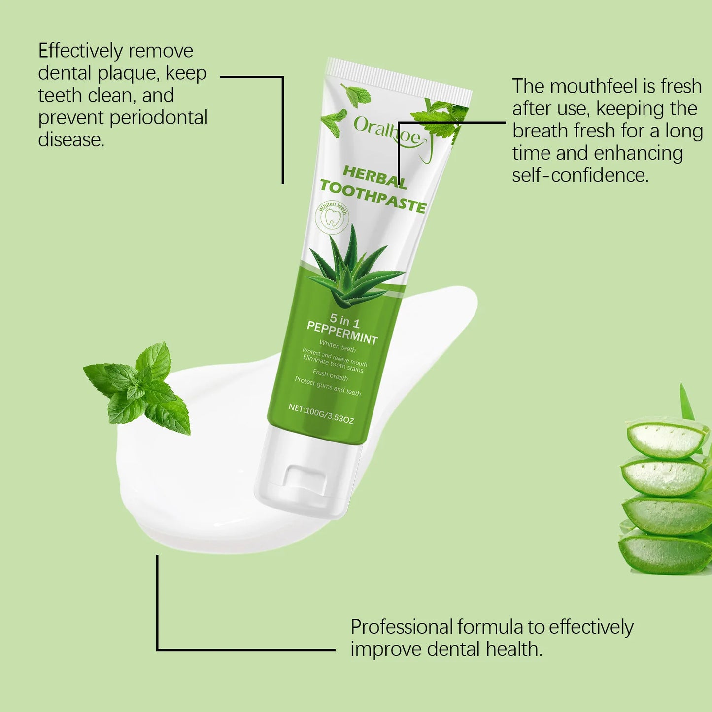 Oralhoe Aloe Vera Toothpaste | Whitening & Enamel Protection