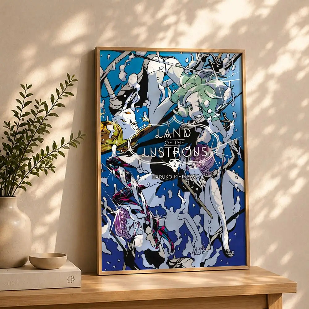 Land of the Lustrous Anime Poster – HD Self-Adhesive Wall Art Anime Wall Poster Peaceful Pleasures Health and Wellness
