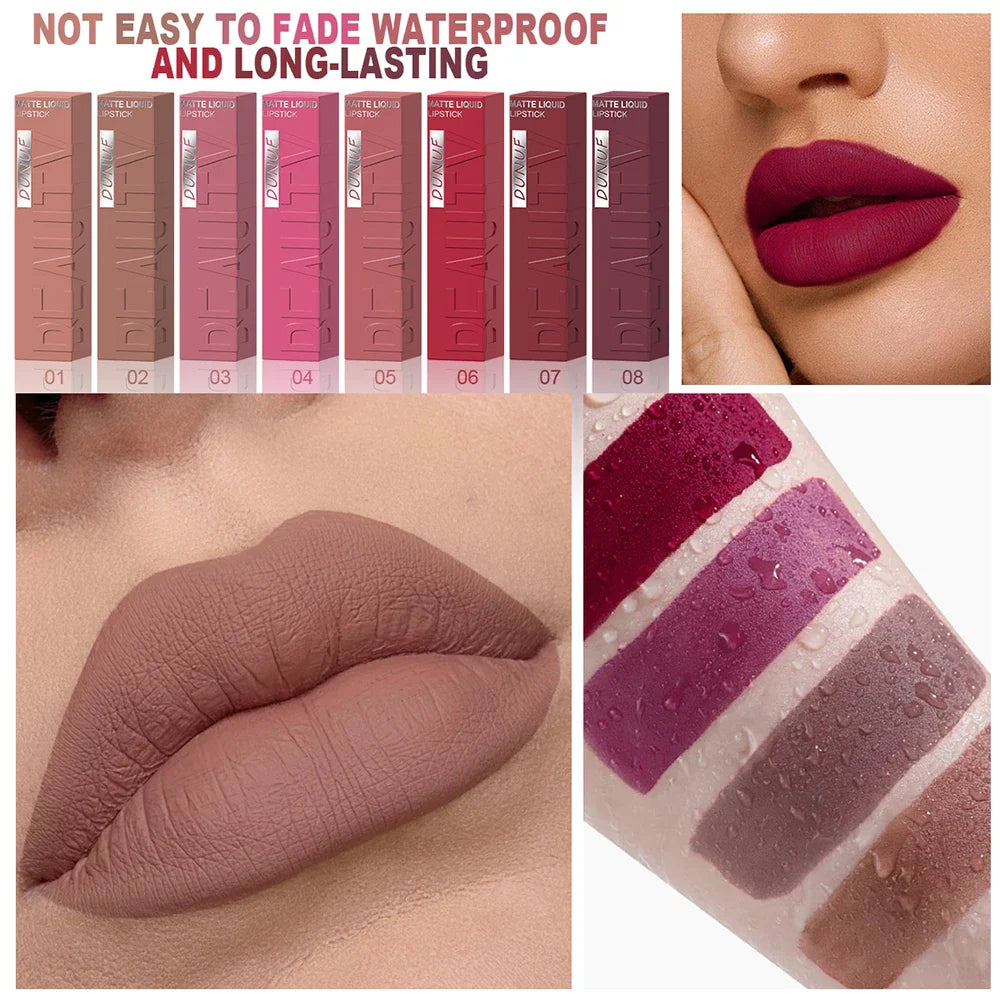 DUNUF Y2K Waterproof Lip Gloss – Non-Stick Long-Lasting Color