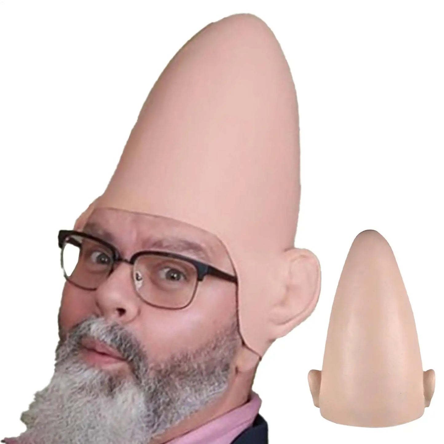 Alien Cone Bald Head Latex Cosplay Helmet | Halloween Prop Costume Headgear Peaceful Pleasures Health and Wellness