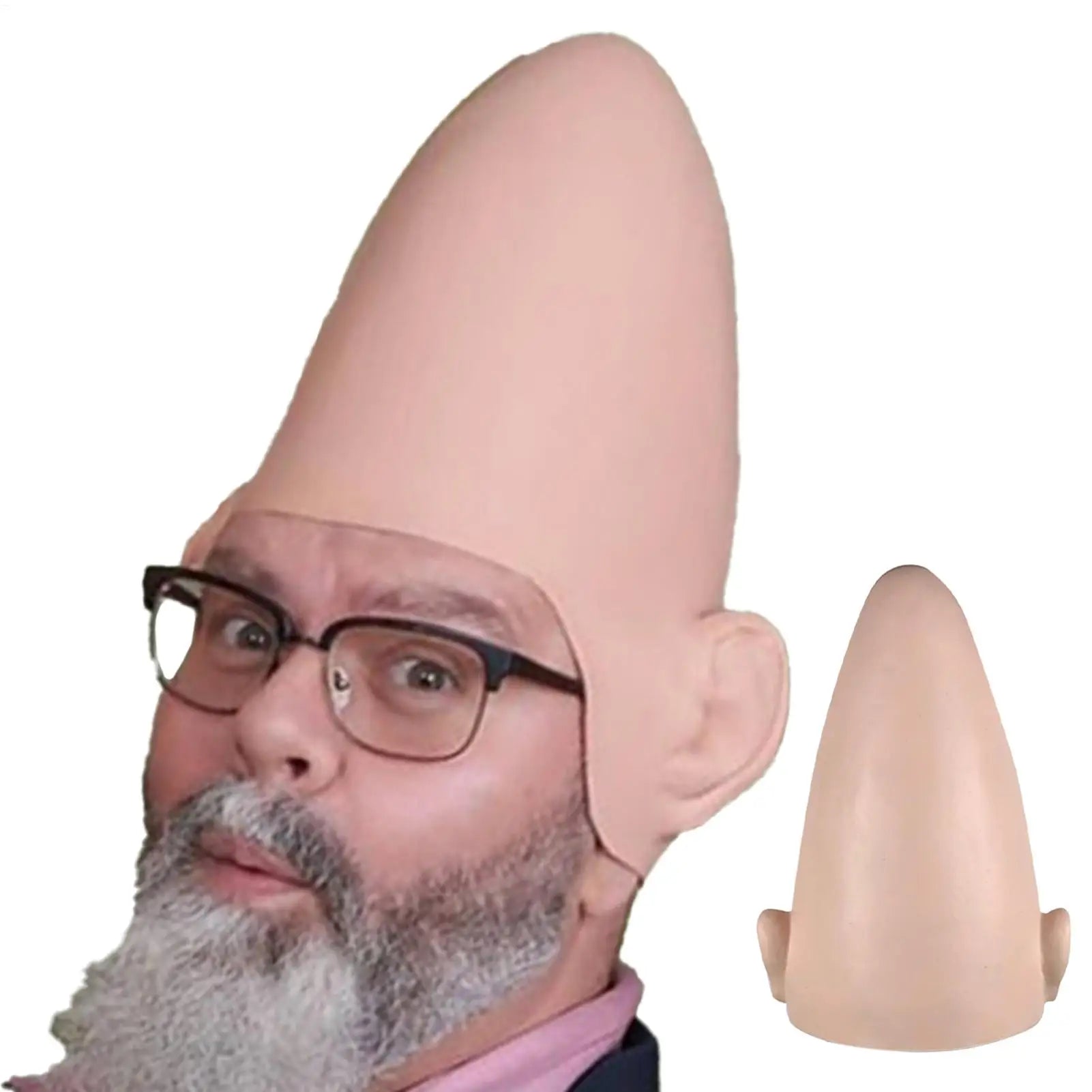 Alien Cone Bald Head Latex Cosplay Helmet | Halloween Prop Costume Headgear Peaceful Pleasures Health and Wellness