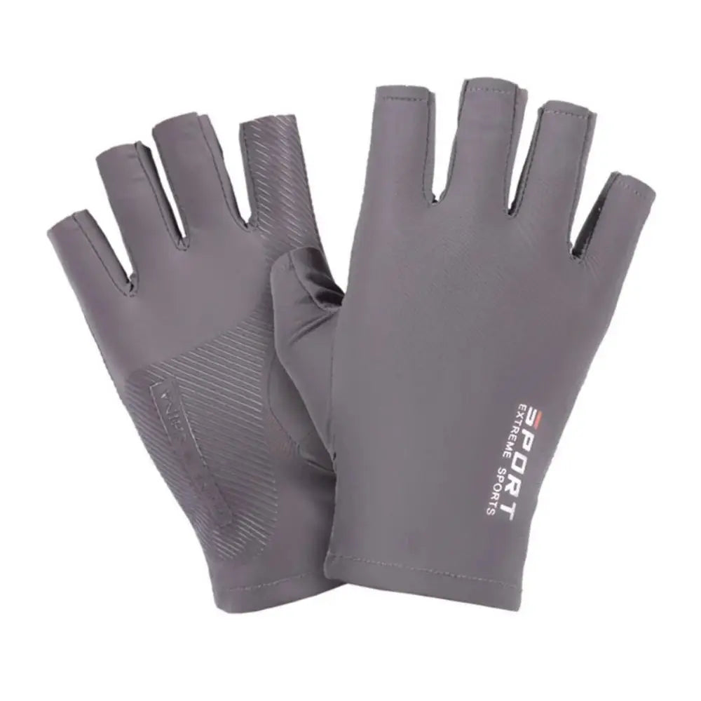 Ice Silk Halffinger Cycling Gloves for Men and Women Outdoor Sports Fitness Driving Fishing Highelastic Comfortable Peaceful Pleasures Health and Wellness