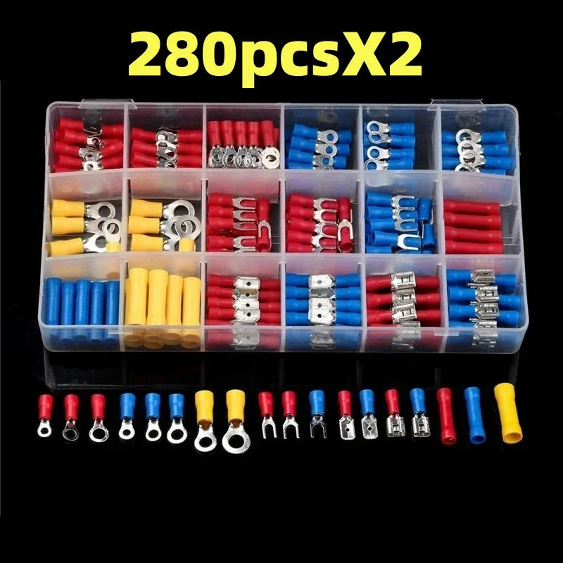 280-Piece Insulated Crimp Terminal Kit – Color-Coded Connectors Peaceful Pleasures Health and Wellness 280pcs 2sets
