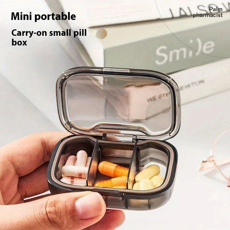 1/2/3Pcs Mini Medicine Pills Box Drug Storage Box Pills Dispenser Pill Organizer Tablet Pillbox Case Container Portable Peaceful Pleasures Health and Wellness