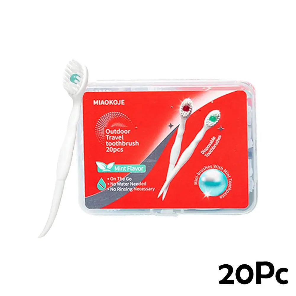 Freshening Bursting Bead Toothbrush Disposable Mint-Flavored Liquid Beads Adult Cleaning Toothbrush Portable 20pcs Peaceful Pleasures Health and Wellness 20pcs