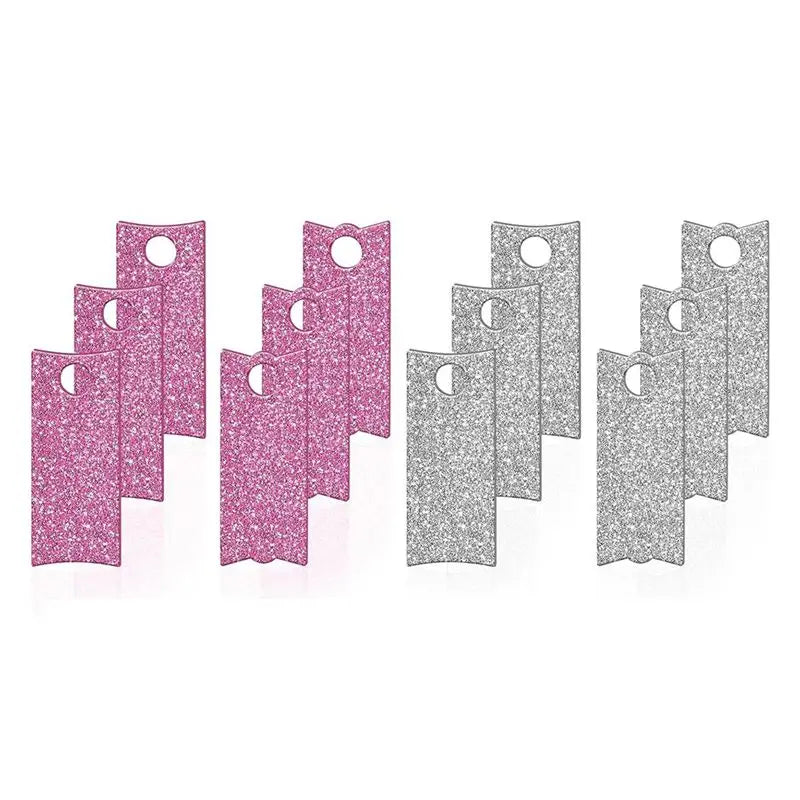A36T-40PCS Blank Unfinished Glitter Acrylic Nameplate DIY Cup Business Card Decoration Accessories 40OZ Peaceful Pleasures Health and Wellness PinkSilver