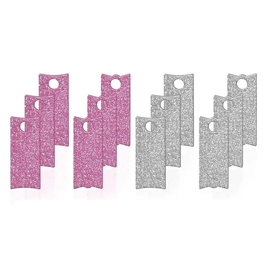 A36T-40PCS Blank Unfinished Glitter Acrylic Nameplate DIY Cup Business Card Decoration Accessories 40OZ Peaceful Pleasures Health and Wellness PinkSilver