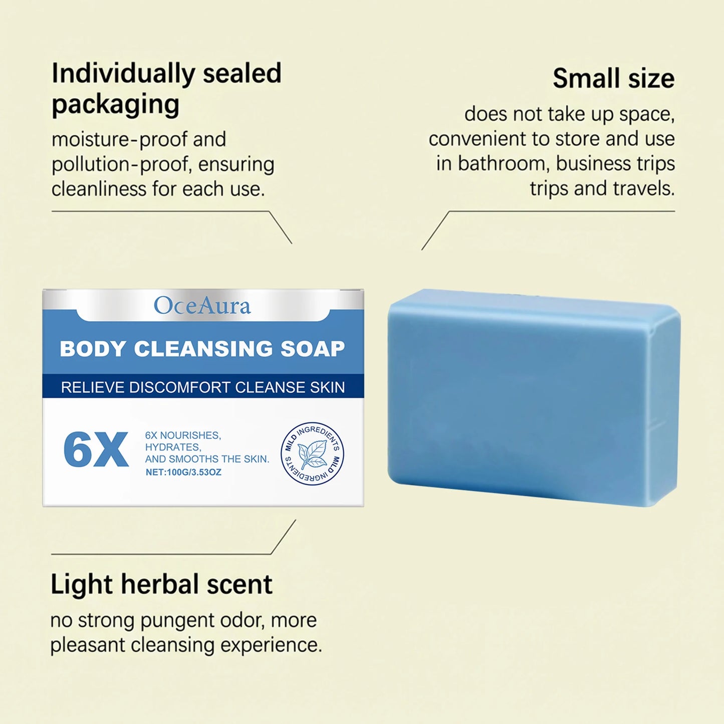 Jaysuing 3-in-1 Moisturizing Body Cleansing Soap Bar 100g